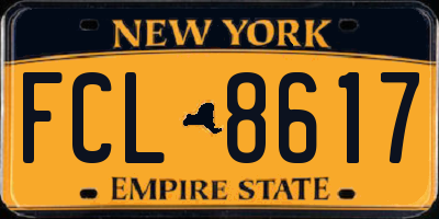 NY license plate FCL8617