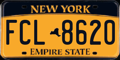 NY license plate FCL8620