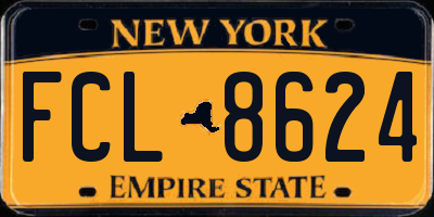 NY license plate FCL8624