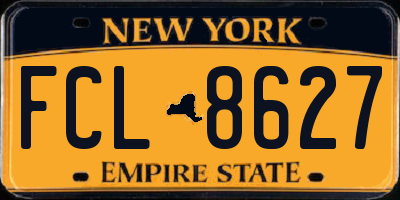NY license plate FCL8627
