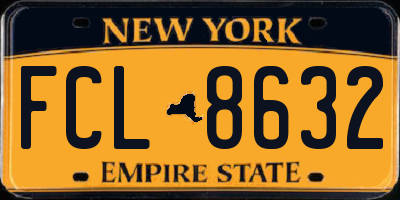 NY license plate FCL8632