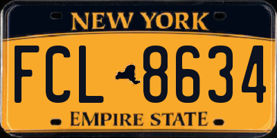 NY license plate FCL8634