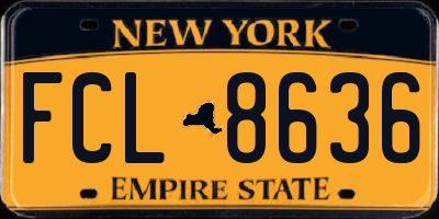 NY license plate FCL8636
