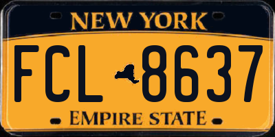 NY license plate FCL8637