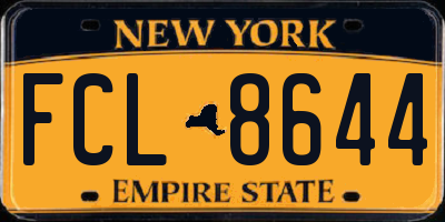 NY license plate FCL8644
