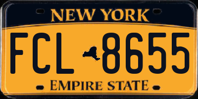 NY license plate FCL8655