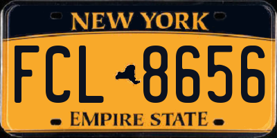 NY license plate FCL8656