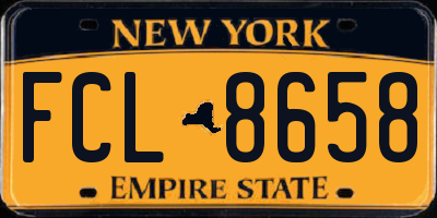 NY license plate FCL8658