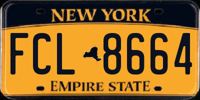 NY license plate FCL8664