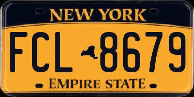 NY license plate FCL8679