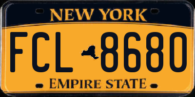 NY license plate FCL8680