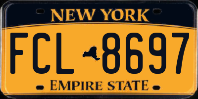 NY license plate FCL8697