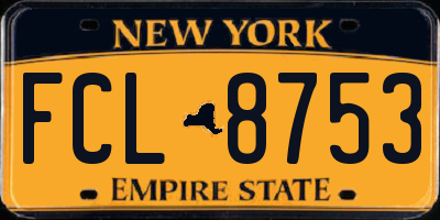NY license plate FCL8753