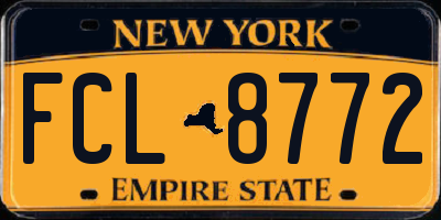 NY license plate FCL8772