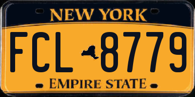 NY license plate FCL8779
