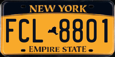 NY license plate FCL8801
