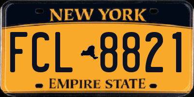 NY license plate FCL8821