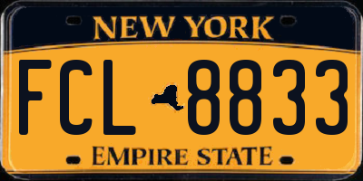 NY license plate FCL8833