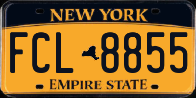 NY license plate FCL8855