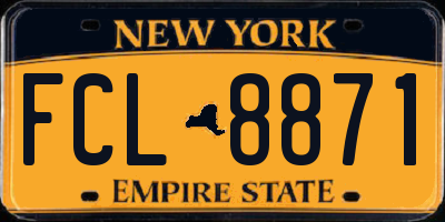 NY license plate FCL8871
