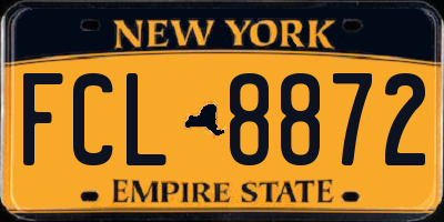 NY license plate FCL8872