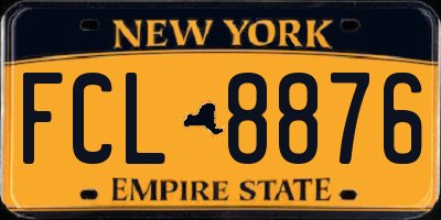 NY license plate FCL8876