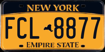 NY license plate FCL8877