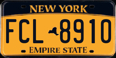 NY license plate FCL8910