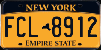 NY license plate FCL8912