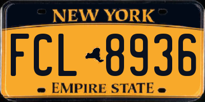 NY license plate FCL8936