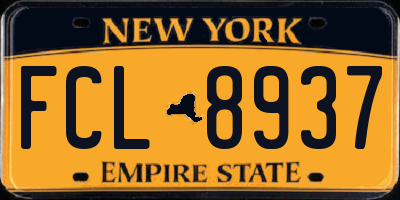 NY license plate FCL8937