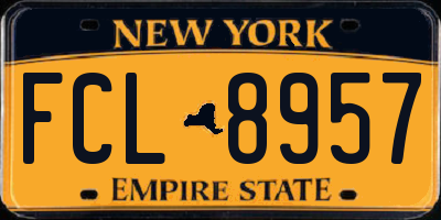 NY license plate FCL8957