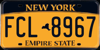 NY license plate FCL8967