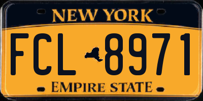 NY license plate FCL8971