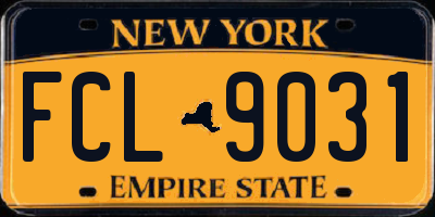 NY license plate FCL9031