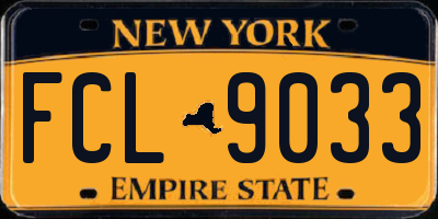NY license plate FCL9033