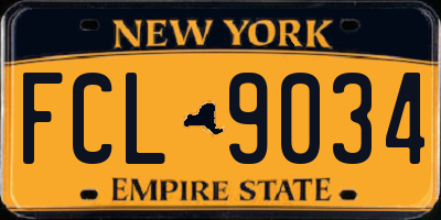 NY license plate FCL9034