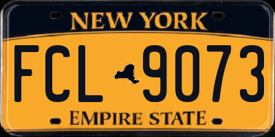NY license plate FCL9073