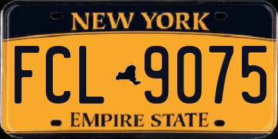 NY license plate FCL9075