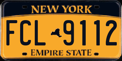 NY license plate FCL9112