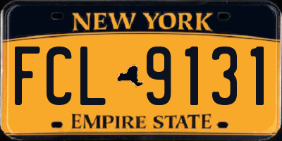NY license plate FCL9131