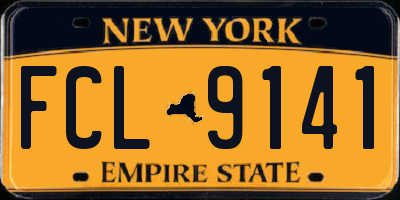 NY license plate FCL9141
