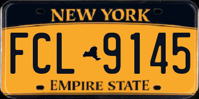 NY license plate FCL9145