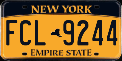 NY license plate FCL9244