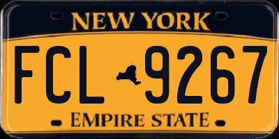 NY license plate FCL9267