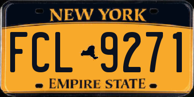 NY license plate FCL9271
