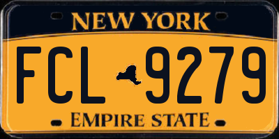 NY license plate FCL9279