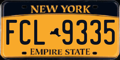NY license plate FCL9335