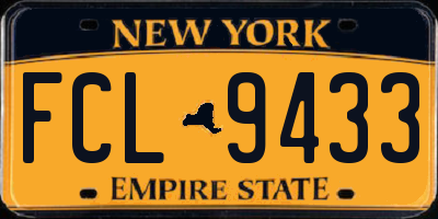 NY license plate FCL9433