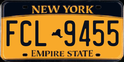 NY license plate FCL9455